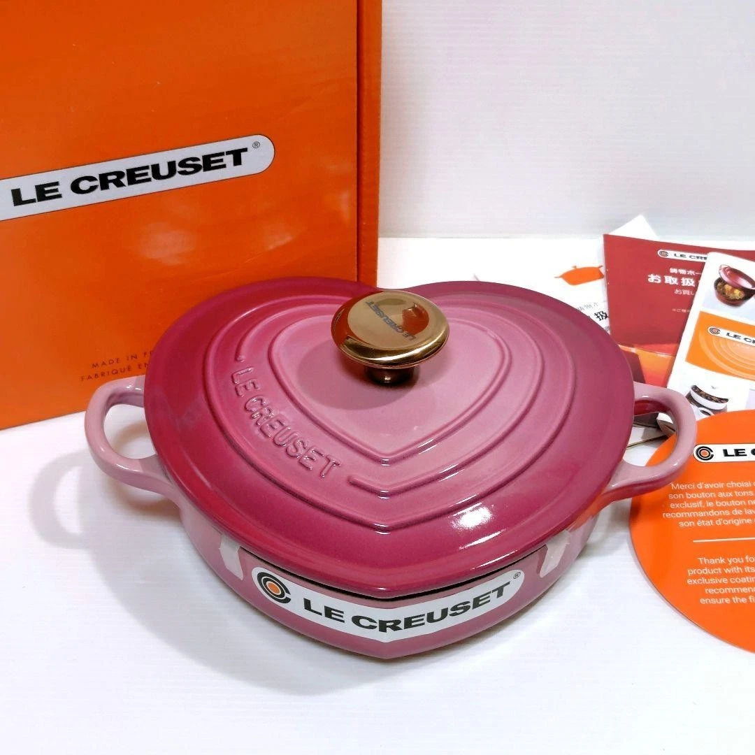 Le Creuset Cocotte d'Amour Berry Dish Heart Cast Iron Limited Edition New W/Box