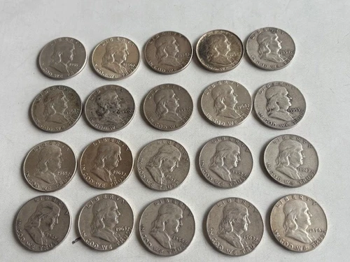 FRANKLIN Half Dollar Lot Of 20 90% silver ($10 face) - lot #1