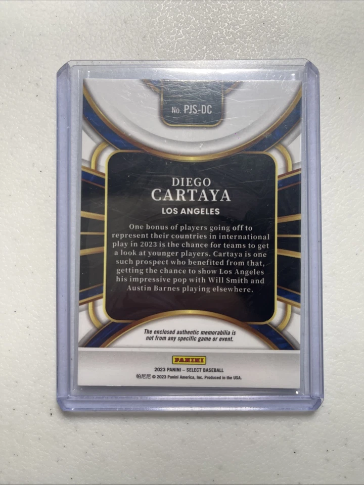Diego Cartaya 2023 Panini Select Rookie Jumbo Swatch#PJS-DC (MEM, RC) - Image 2 of 2