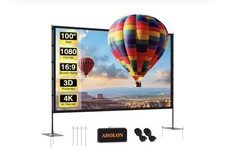 Outdoor Projector Screen with Stand 100 Inch Portable Projection Screen
