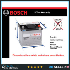 Battery fits SSANGYONG TIVOLI XLV MUSSO 1.6 2.0 1.6D 1996 on Bosch 012 400A New
