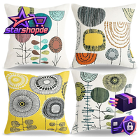 Kissenbezug Quadratisch Gelb Leinen 45X45 Dekokissen FüR Sofa Gartenbett
