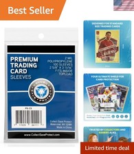 100 Count Ultra-Clear Trading Card Protectors - Fits Baseball, Football & More