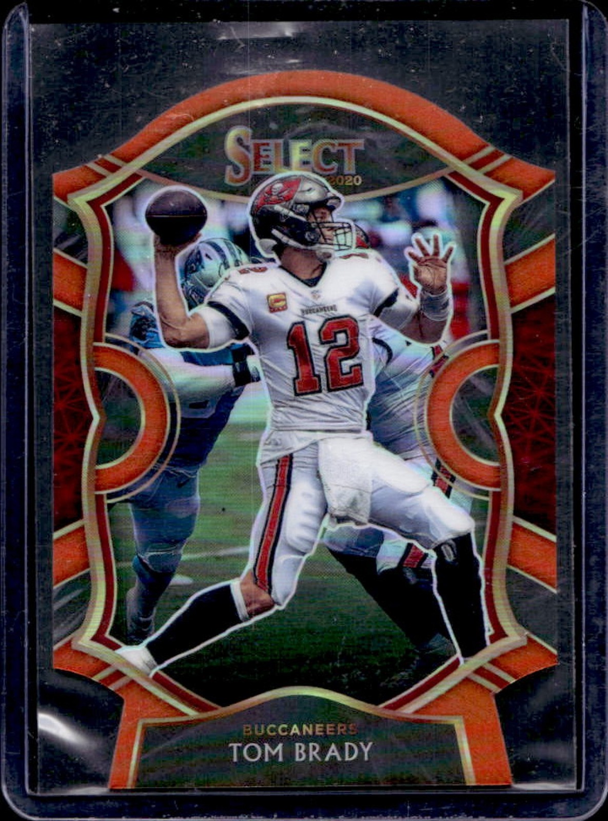 2020 Select Tom Brady Orange Prizm Die Cut Concourse #1 Buccaneers