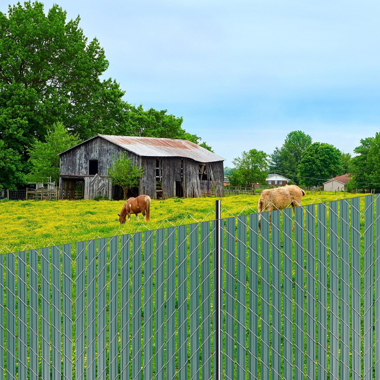 Bottom Locking Privacy Slats,Double-Wall Vertical Bottom-Locking Slats with W
