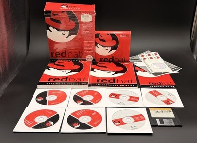 Red Hat Linux 7.1 Complete Box Set CDs Manuals Floppy Disk Lot