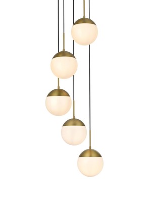 Elegant Lighting LD6074 Eclipse 5 Light 18''W Multi Light Pendant - Gold