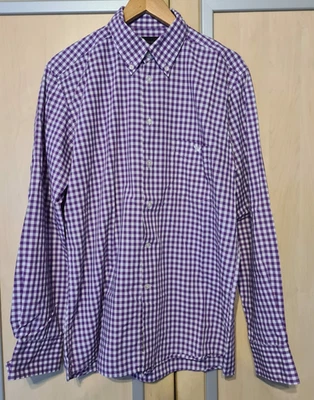 Duchamp Hemd ,Slimfit,KW 41 (L), Langarm, lila weiß kariert  Y - Bild 1 von 3