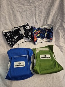 Re-Usable Diaper Underwear small Dog Pants LOT of 4 Eco-Friendly