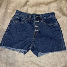 Old Navy High Rise Cutoff Hem Jean Shorts Blue Denim Girls Size 10