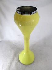 Vintage 1960's yellow plastic ashtray stand pedestal made in Italy