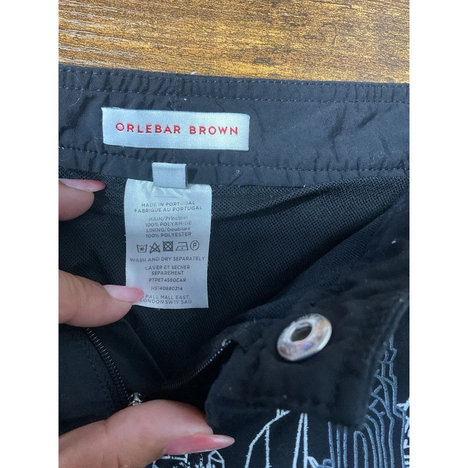 Orlebar Brown Swim Shorts NYC New York City all over print boys size 4 black - Image 3 of 4