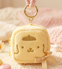 Sanrio Characters Plush Doll Gold Pompompurin Mini Pouch Key Ring Bag Charm Soft