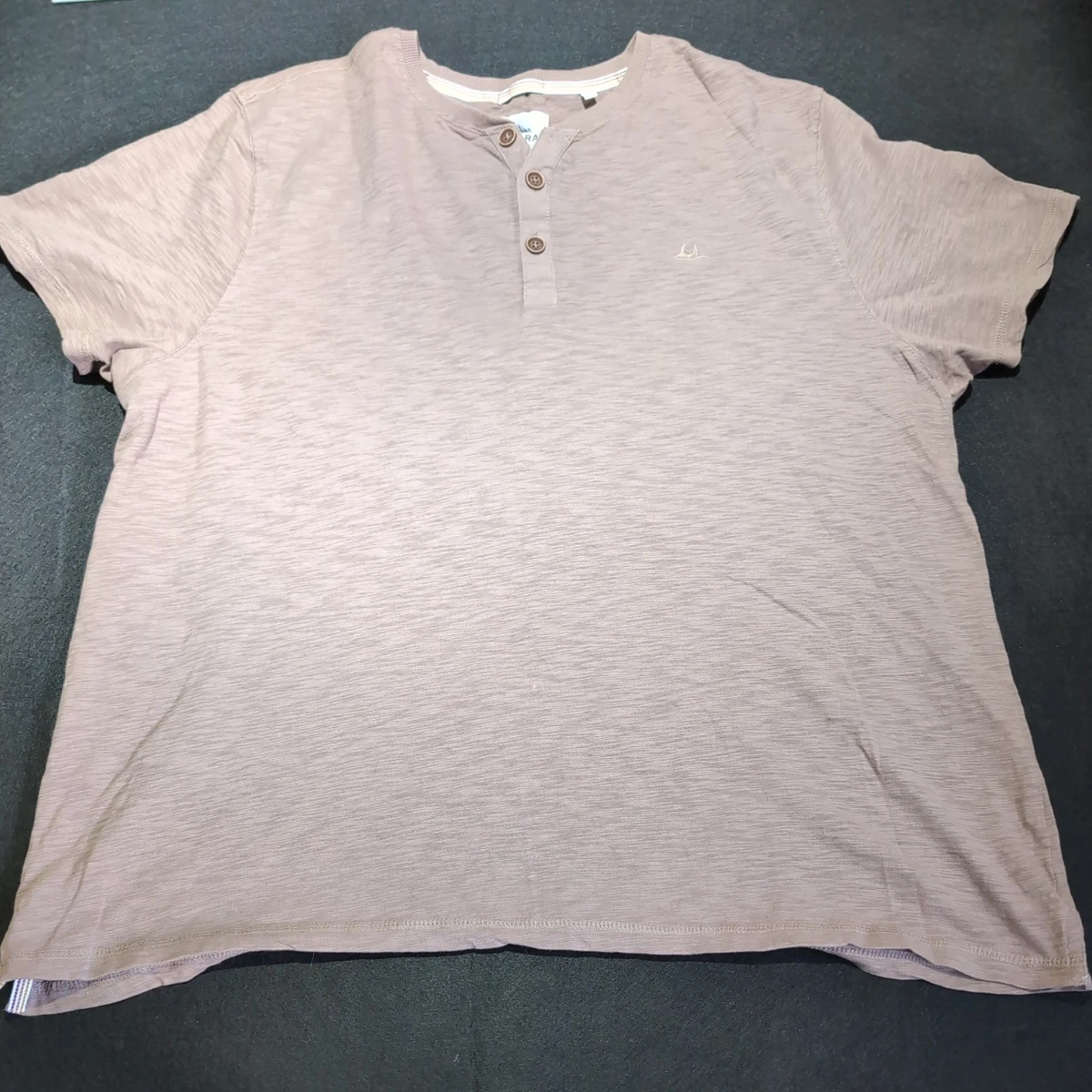 T-shirt Homme Mantaray – Manches Longues Henley – Multicolore Rayé – Taille L – Coton