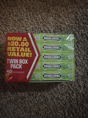 DOUBLEMINT Mint Gum Chewing Gum Bulk Pack, 5 Stick (Pack of 40)