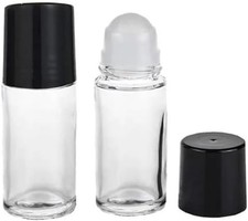 2 Pack 30ml Glass Roller Bottles - Refillable Essential Oil Containers with R...