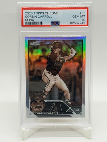 2023 Topps Chrome SEPIA Refractor Corbin Carroll #95 PSA 10 GEM MT Rookie RC