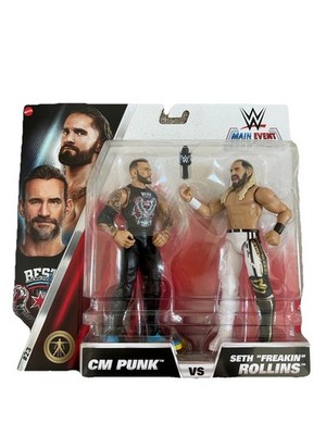WWE Main Event Showdown CM Punk&Seth Rollins Wrestling Figuren Mattel OVP
