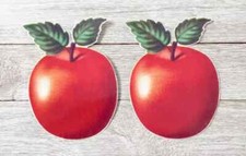 fruit-apples-country-wall-safe-sticker-leaves-4-inch-2pc-new