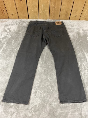 Levis 505 White Tab Mens 38X29 Regular Fit Denim Faded Black Jeans - Picture 5 of 13