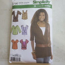 Simplicity Pattern 3790 Knit Tops 6 Easy Styles Pullover Misses 14 - 22 CUT