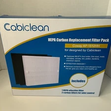HEPA Filter Compatible with Coway AP-1512HH Cabiclean w/ 2 Carbon Filters