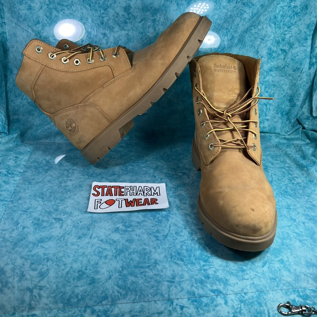 Timberland Tan Waterproof High Top Rubber Sole Lace Up Boots Men's