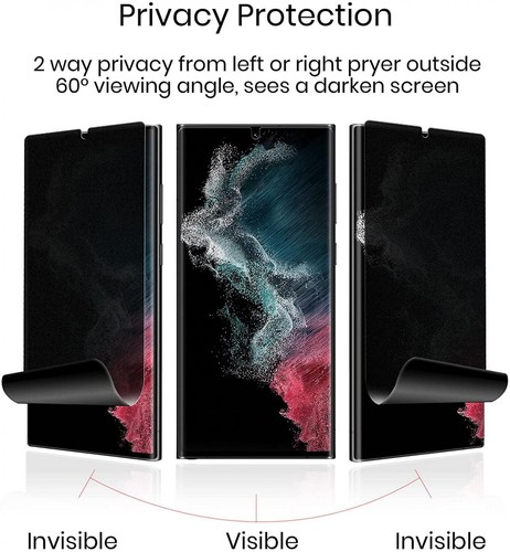 FÜR Samsung Galaxy S22 ULTRA PRIVATSPHÄRE BILDSCHIRMSCHUTZ TPU FILM (FINGERABDRUCK HÜLLE - Bild 3 von 6