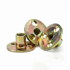 M8 M10 T Nuts Screw on Threaded Insert Zinc Plated Flat Hole Tee Slab Screws