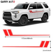 2x Red Side Door Fender Hockey Stripe Vinyl Sticker For Toyota Tacoma Tundra