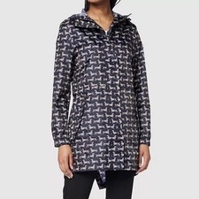 Joules Right As Rain Jacket Coat Dog Print Packable Waterproof Breathable Us 2