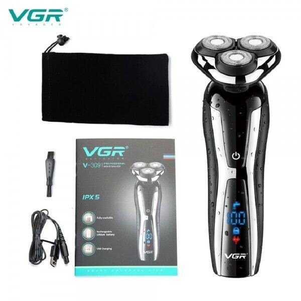Rasoio Elettrico VGR V-309 - Idea Regalo Uomo con Display e USB