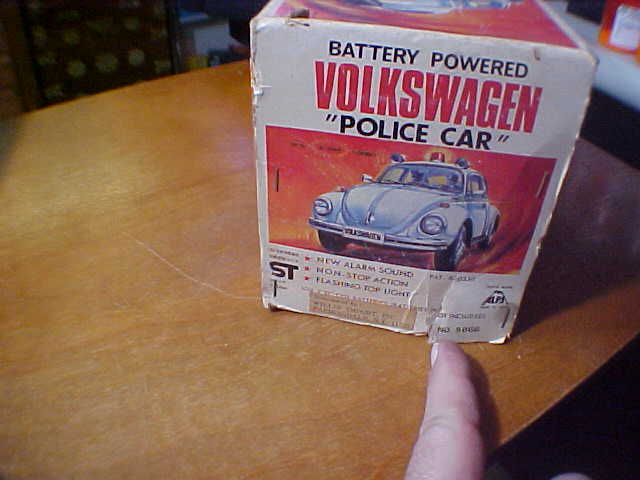 vintage Alps Japan Battery Powered VW Police Car missing