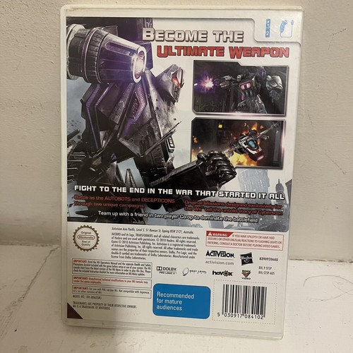 NINTENDO WII GAME TRANSFORMERS CYBERTRON ADVENTURES PAL INCLUDES MANUAL - Picture 2 of 3