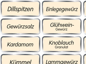 70 Gewurzetiketten Sandfarbe Aufkleber Etiketten Gewurze Schwarze Schrift Ebay