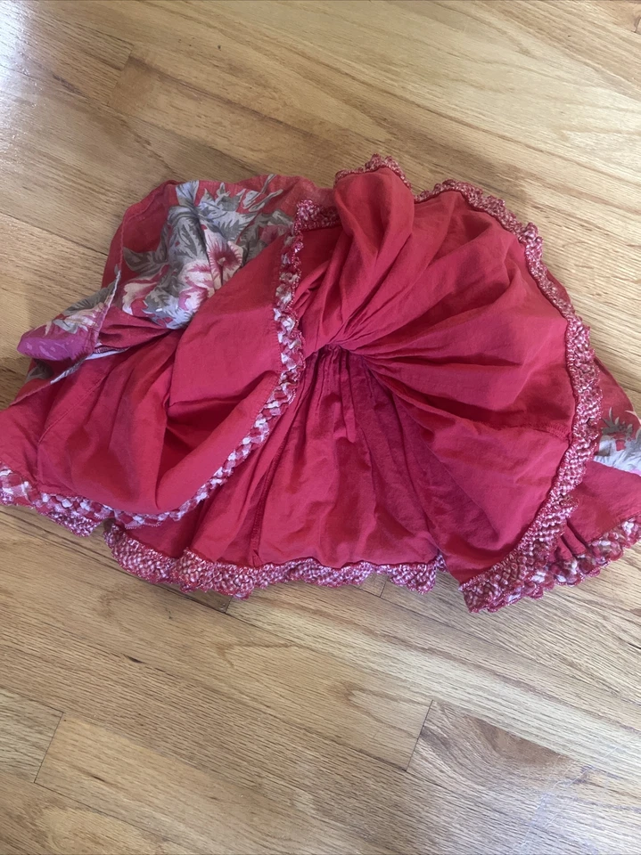 Elaine et Lena Skirt Sz 5A (5Years) Amazing Designer Red Floral PERFECT - Image 4 of 4