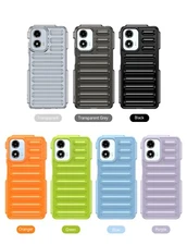 For Motorola Moto G24 Power G34 G14 G04 Shockproof 3D Stripe Non-Slip Phone Case