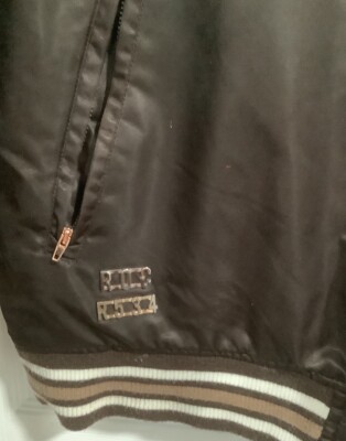 Rocawear Mens XL Brown Varsity Jacket Roc Denim Company Insulated