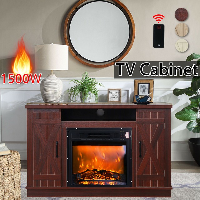 Electric Fireplace TV Stand Media Console Table Living Room Storage