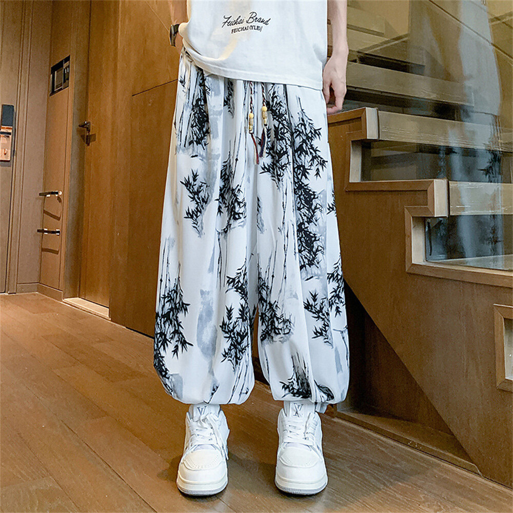 Mens Baggy Harem Pants Drawstring Bloomers Casual Yoga Beach Hip Hop Pants
