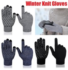 Winter Knit Gloves Warm Touch Screen Full Finger Gloves Anti-Slip Gloves Unisex
