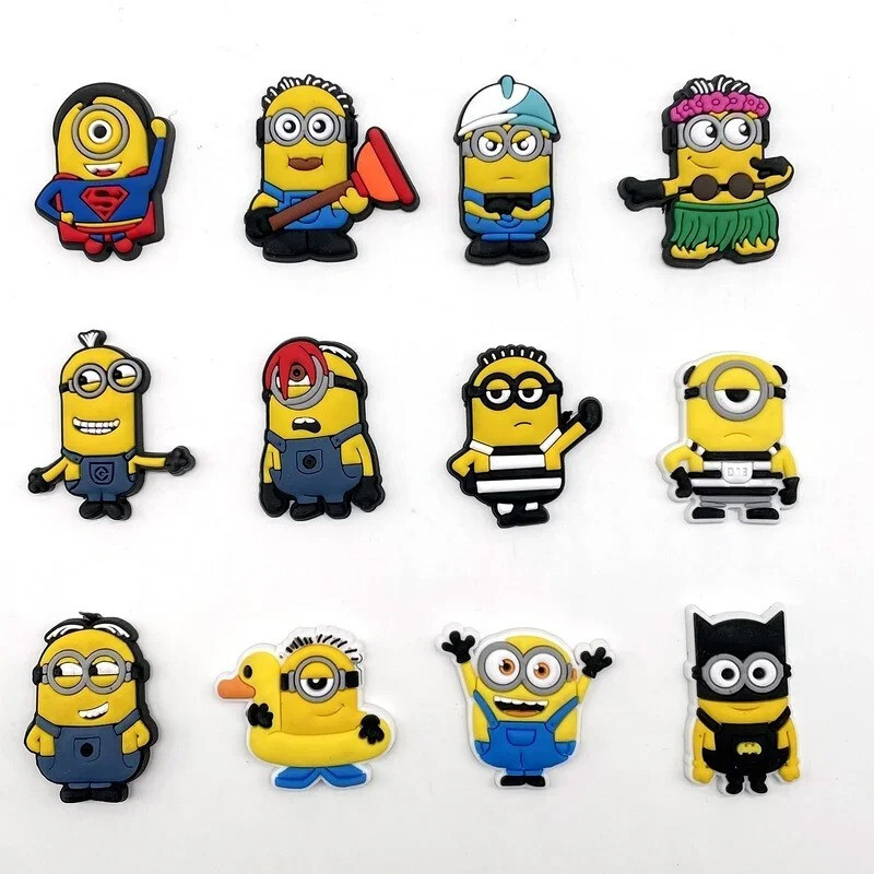 Croc Charms Cartoon Minion Funny Jibbitz Set of 12 Free