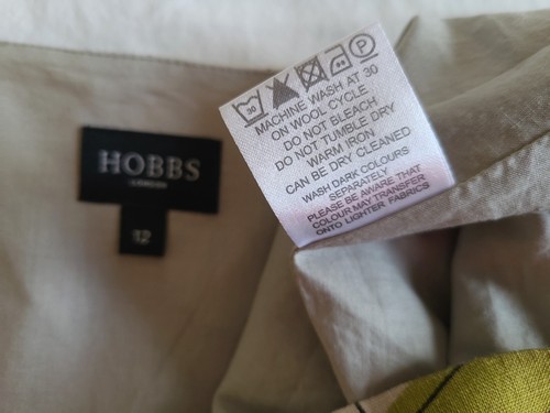 Beautiful HOBBS Dress Size 12 Fit & Flare 100% Linen Floral pockets lined Excl - Picture 15 of 17