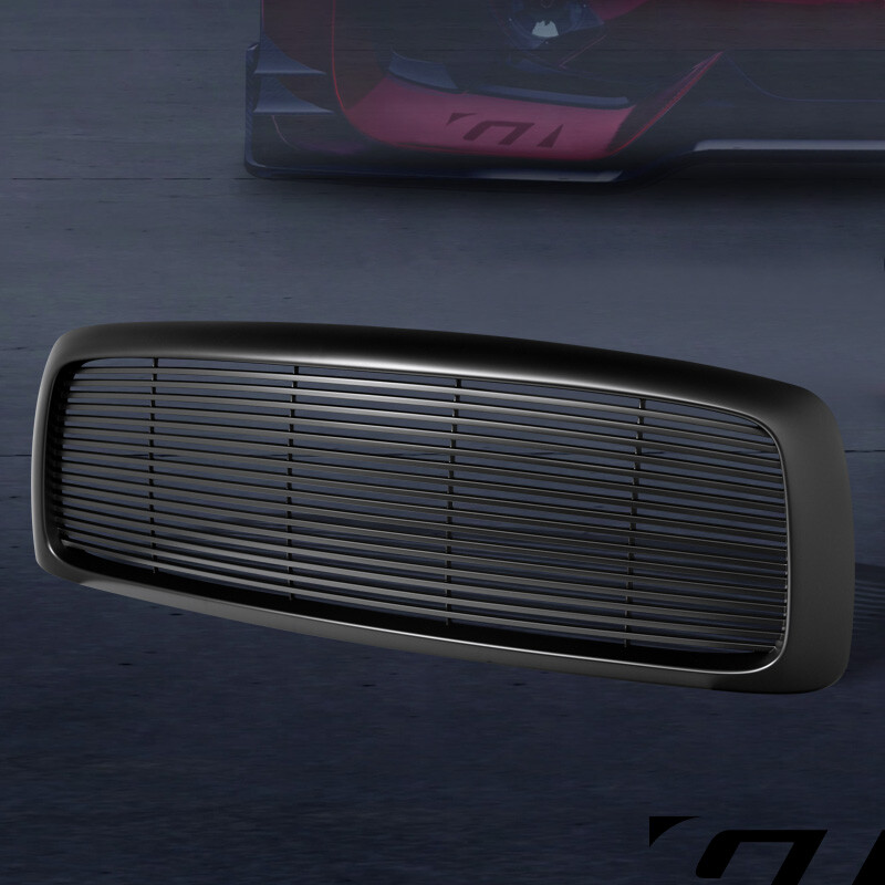 Matte Black For 2002-2005 Dodge Ram Horizontal Billet Front Bumper