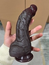 Medium Dildo Realistic Thick Curved Big Penis Dong G-spot Anal Sex Toy Women Men