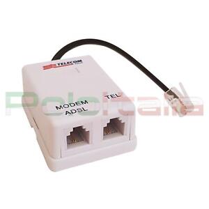 Filter Adsl Rj11 Telecom Splitter Buch Adapter Splitter Telefon Fax Ebay