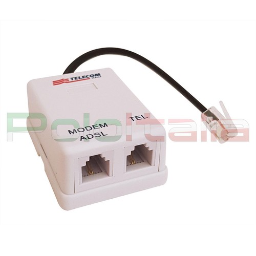 Filtro ADSL RJ11 TELECOM Plus adattatore sdoppiatore splitter cavo telefono fax - 第 1/4 張圖片