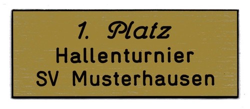 Schild (Gr.S=1,8x4,8 cm) für Pokal,Briefkasten,Tür inkl.3 Zeilen Gravur 2,50 EUR - Bild 2 von 3
