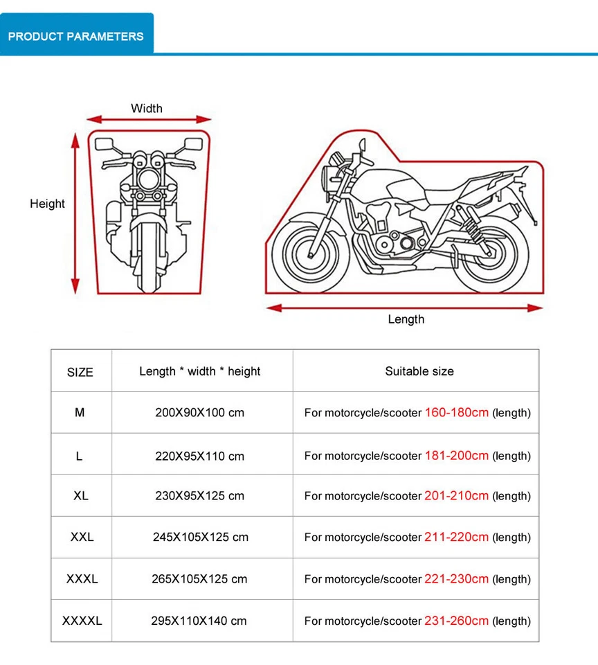 Capa impermeável motocicleta XXXL para Suzuki GSXR1000Z Boulevard Intruder 1500 - Imagem 4 de 4
