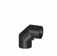 Rauchrohr-Bogen 0-90° Verstellbar Ø 150 Mm Schwarz Mit TüR Rohrbogen Kaminrohr